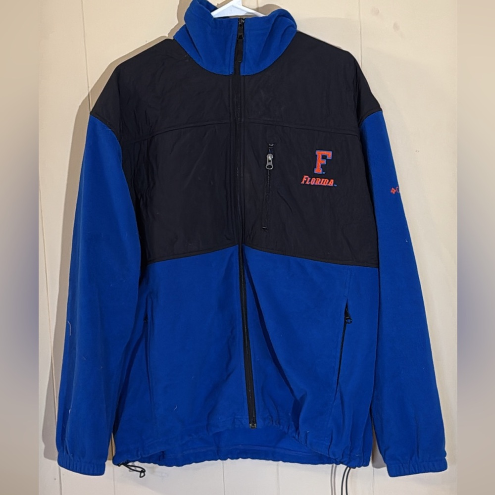Columbia Men's Blue and Black UNIVERSITY OF FLORDIA Fleece Jacket